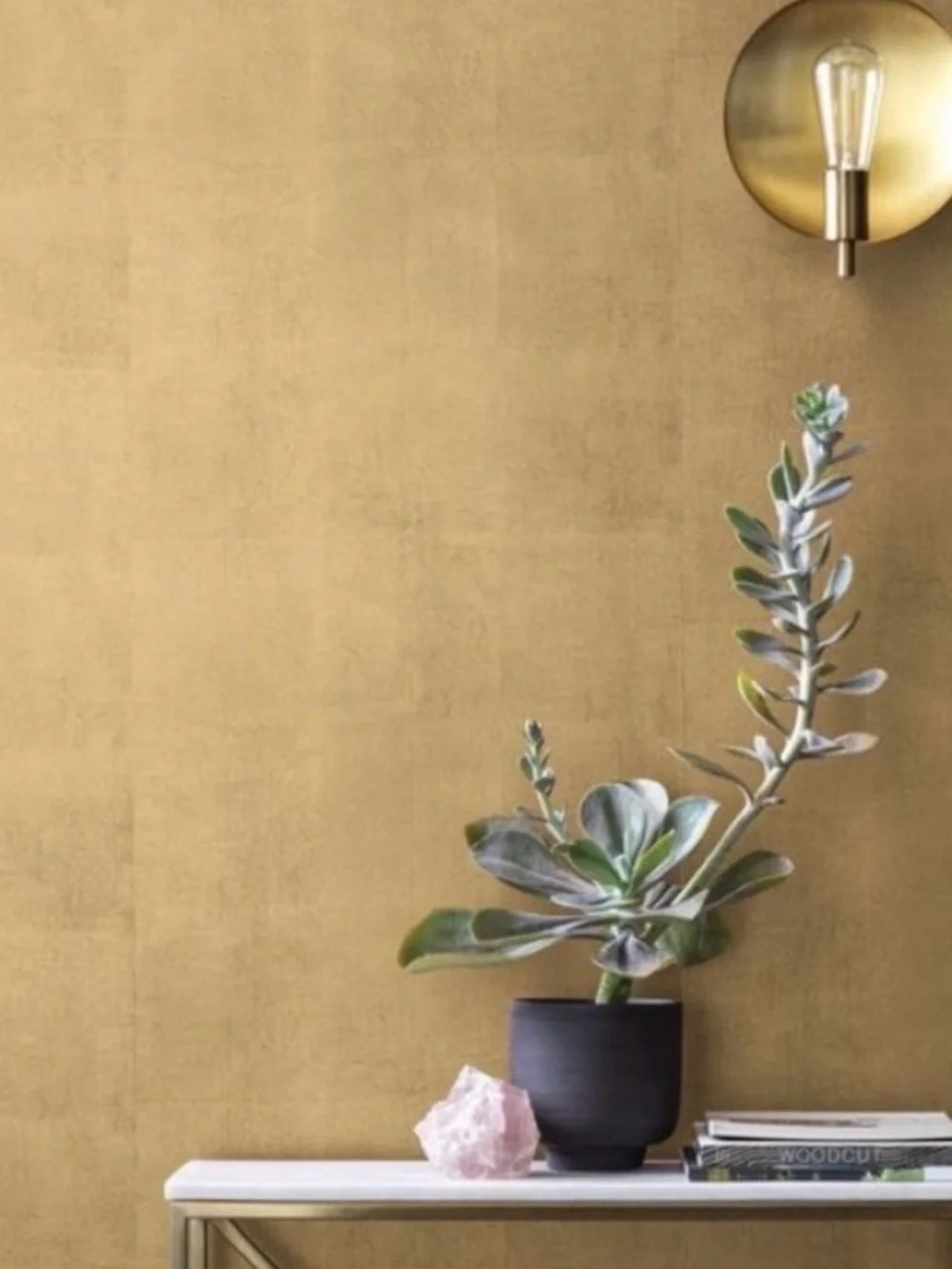 New Single Roll VALSPAR KARAT Gold Metallic Leaf Peel & Stick Wallpaper
